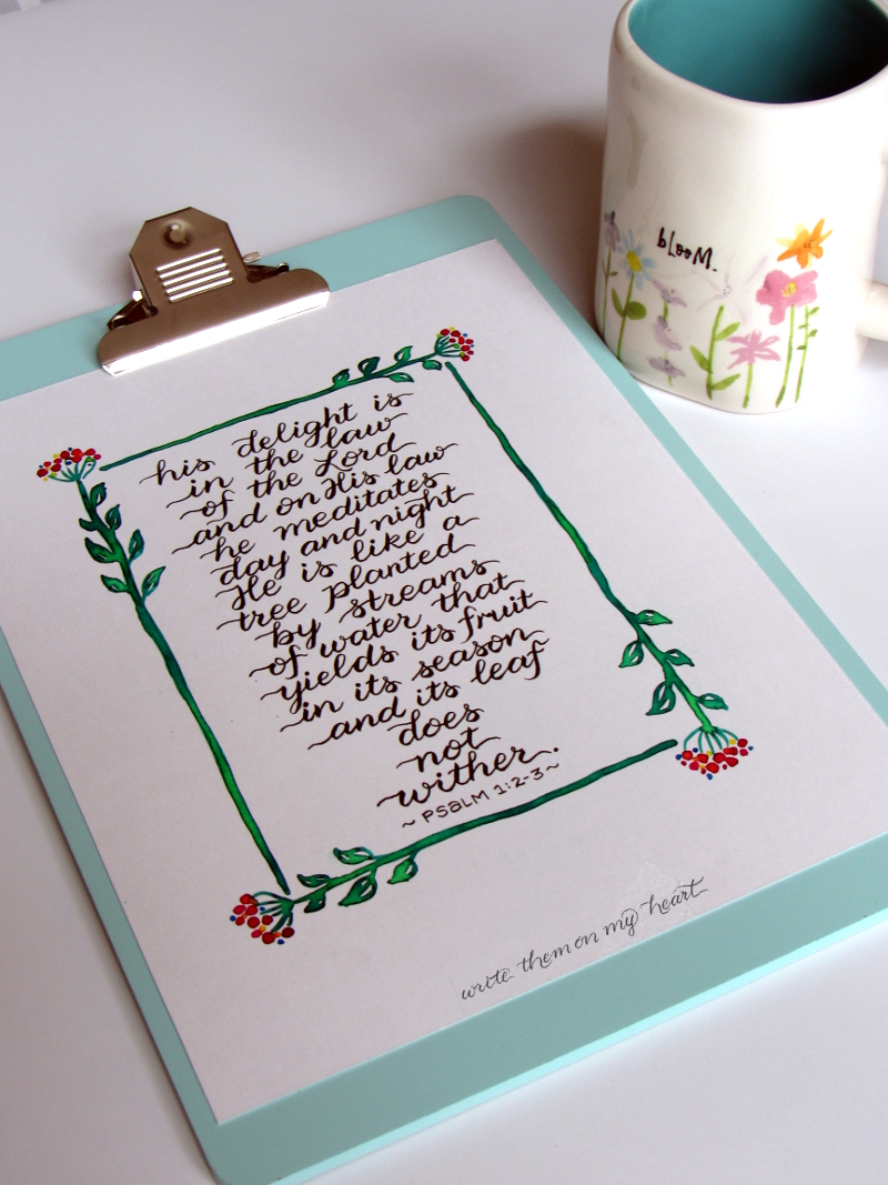 Psalm 1:2-3 tells us the secret to not withering. Get the New printable!
