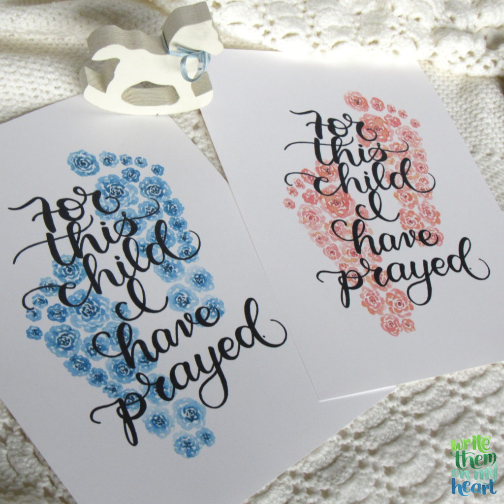 1 Samuel 1:27 Baby Scripture Card and Wall Art by Write Them On My Heart