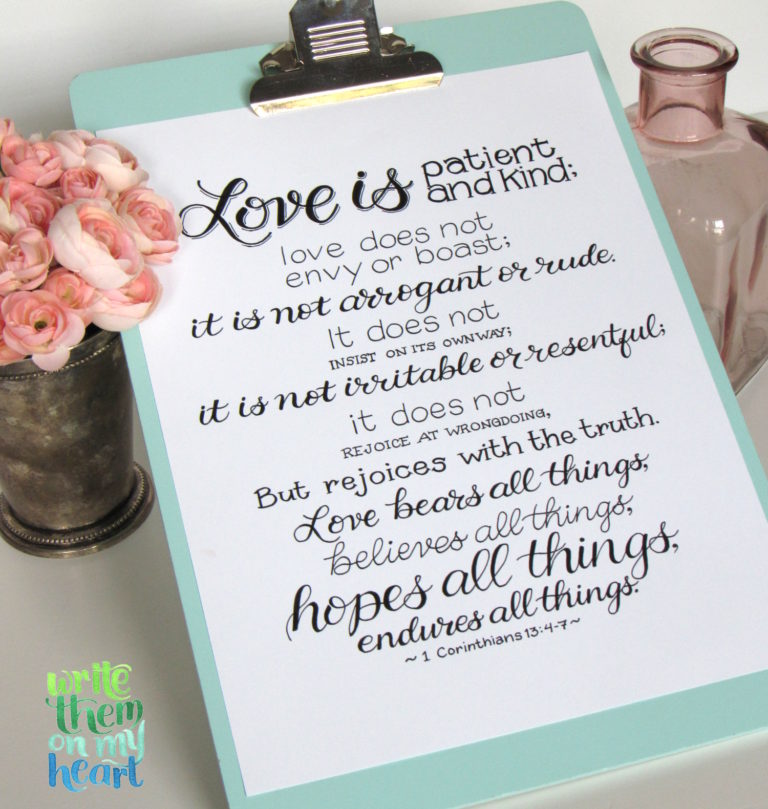 Printable Bible Verse Greeting Cards - Write Them On My Heart