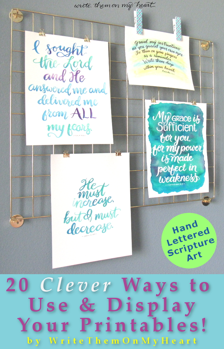 How can I use all the free printables that I've collected? Where can I find out how to display printables in a unique way? Here are the answers!