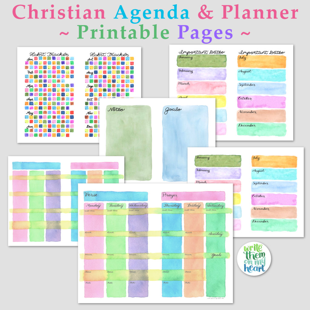 Christian Agenda and Planner Printable Pages