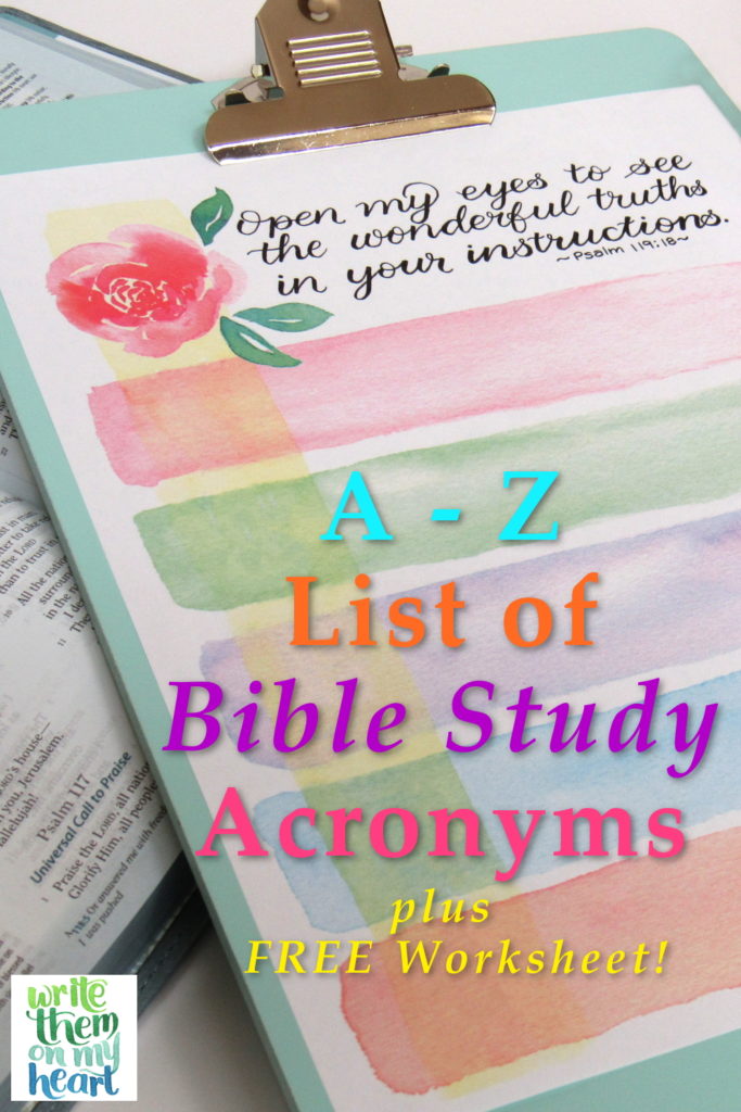 A Z List Of Bible Study Acronyms Write Them On My Heart