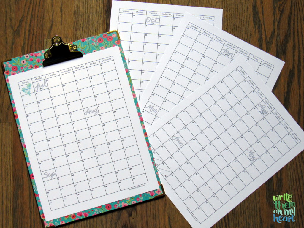 2020 Yearly Planning Grid Calendar