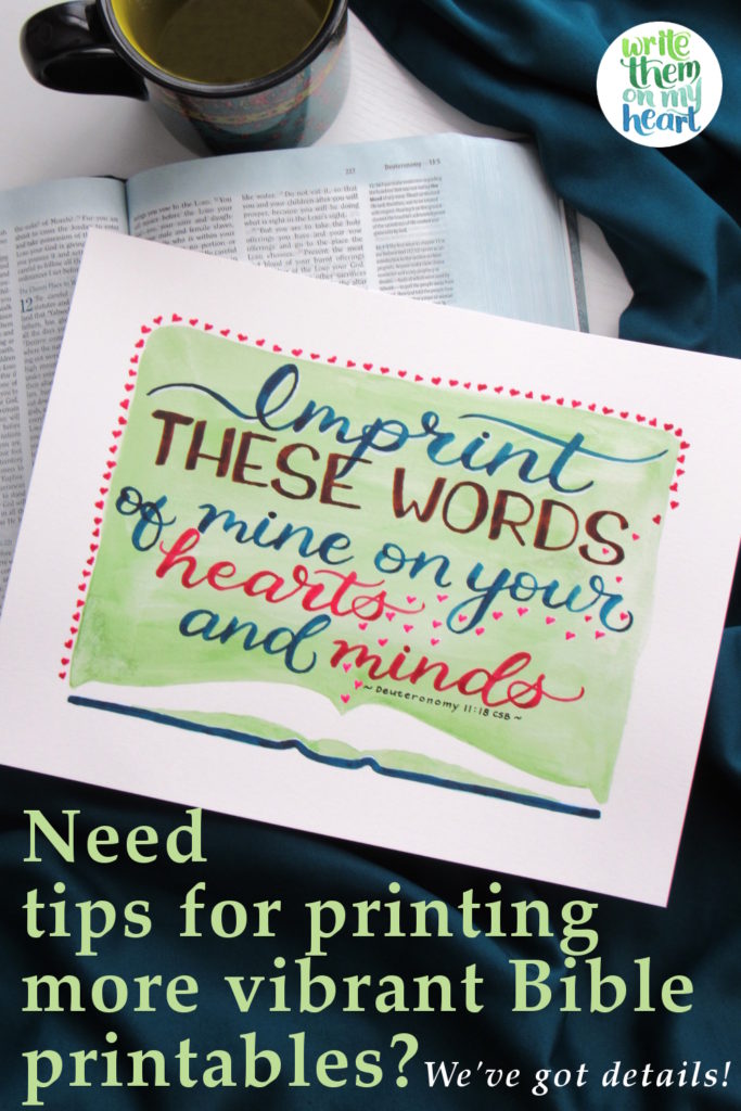 Tips for printing more vibrant watercolor Bible verse printables