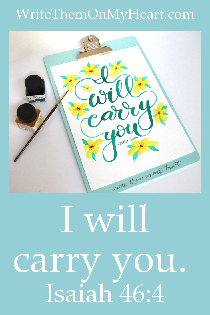 Get on board, girl. Step inside His will, take a seat and let God carry you. -Holley Gerth from her book Coffee For Your Heart. Isaiah 46:4: I will carry you. 