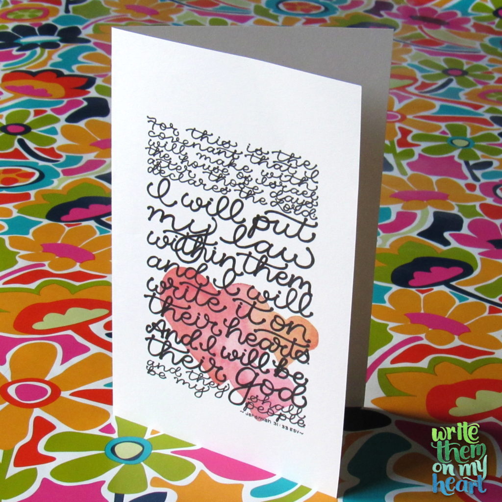 Jeremiah 31:33 Hand-lettered Greeting Card