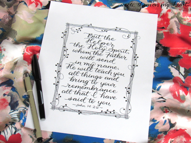 John 14:26 Calligraphy