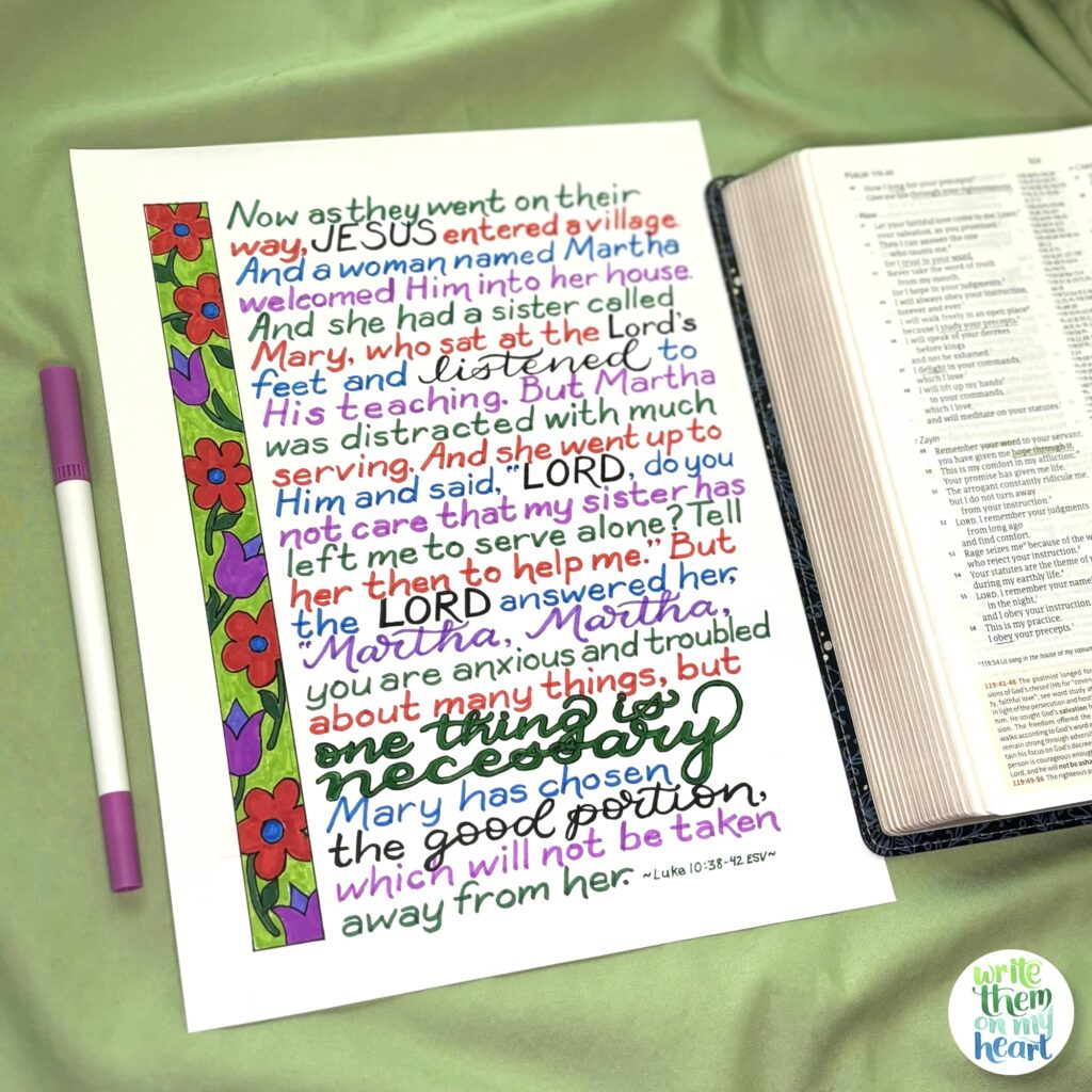 Luke 10:42 Scripture Art