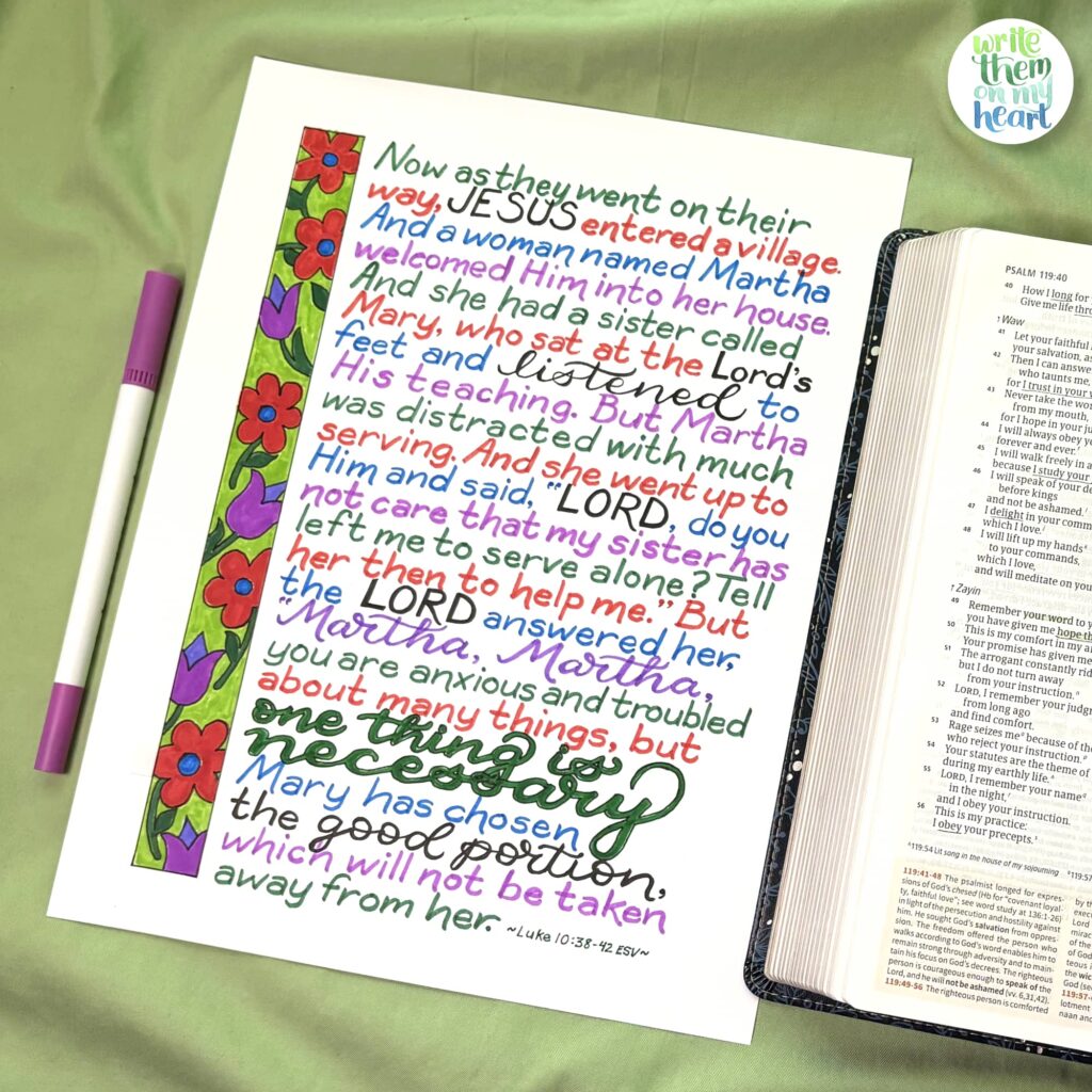 Luke 10:38-42 Scripture Art