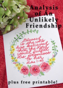 In Luke 1, God chose two women in very different stages of life to go through similar miracles together. He knew Mary and Elizabeth would need each other for encouragement. An unconventional close friendship was born. They didn't have much else in common - or did they?