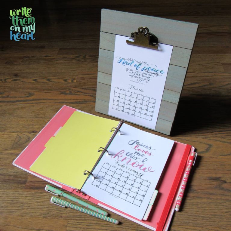 2021 Christian Printable Calendars - Write Them On My Heart