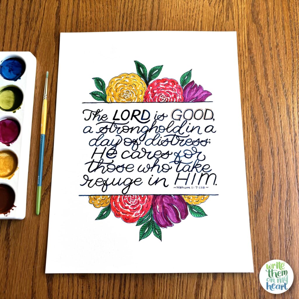 Nahum 1:7 Scripture Art