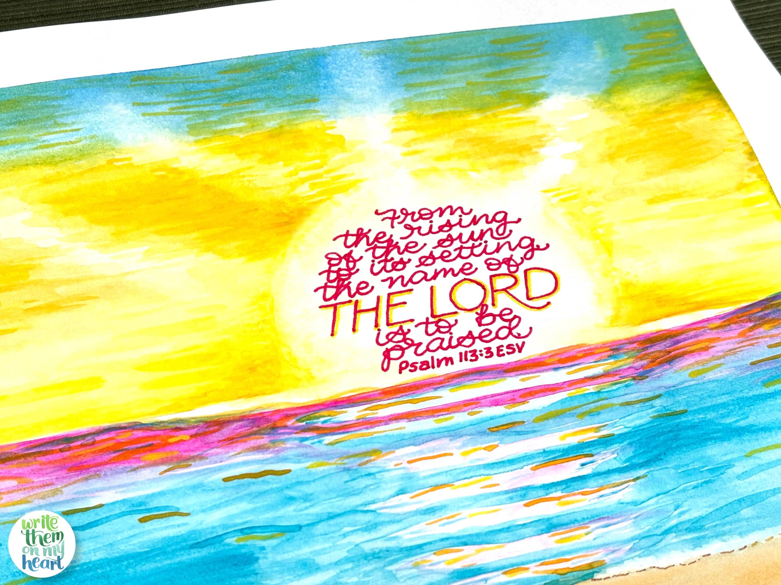 Beach Scripture Art Psalm 113:3