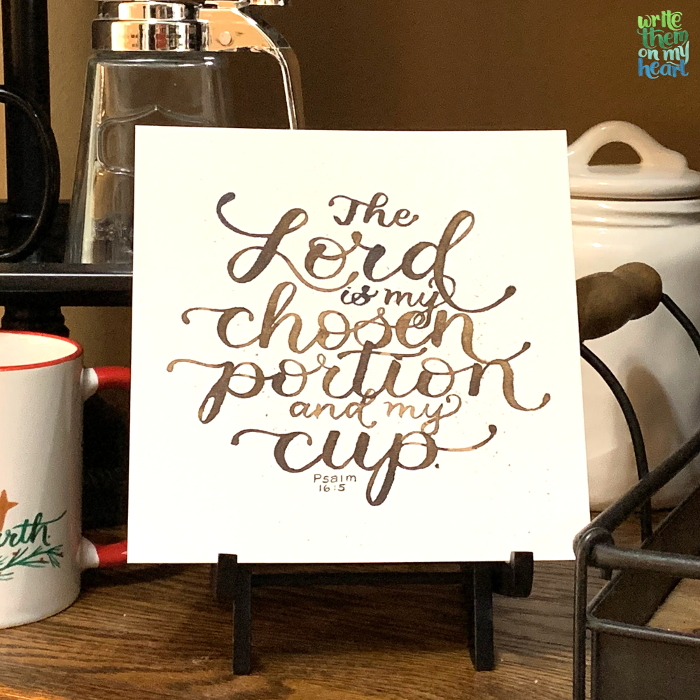 Psalm 16:5 Scripture Art for your coffee bar - by Write Them On My Heart