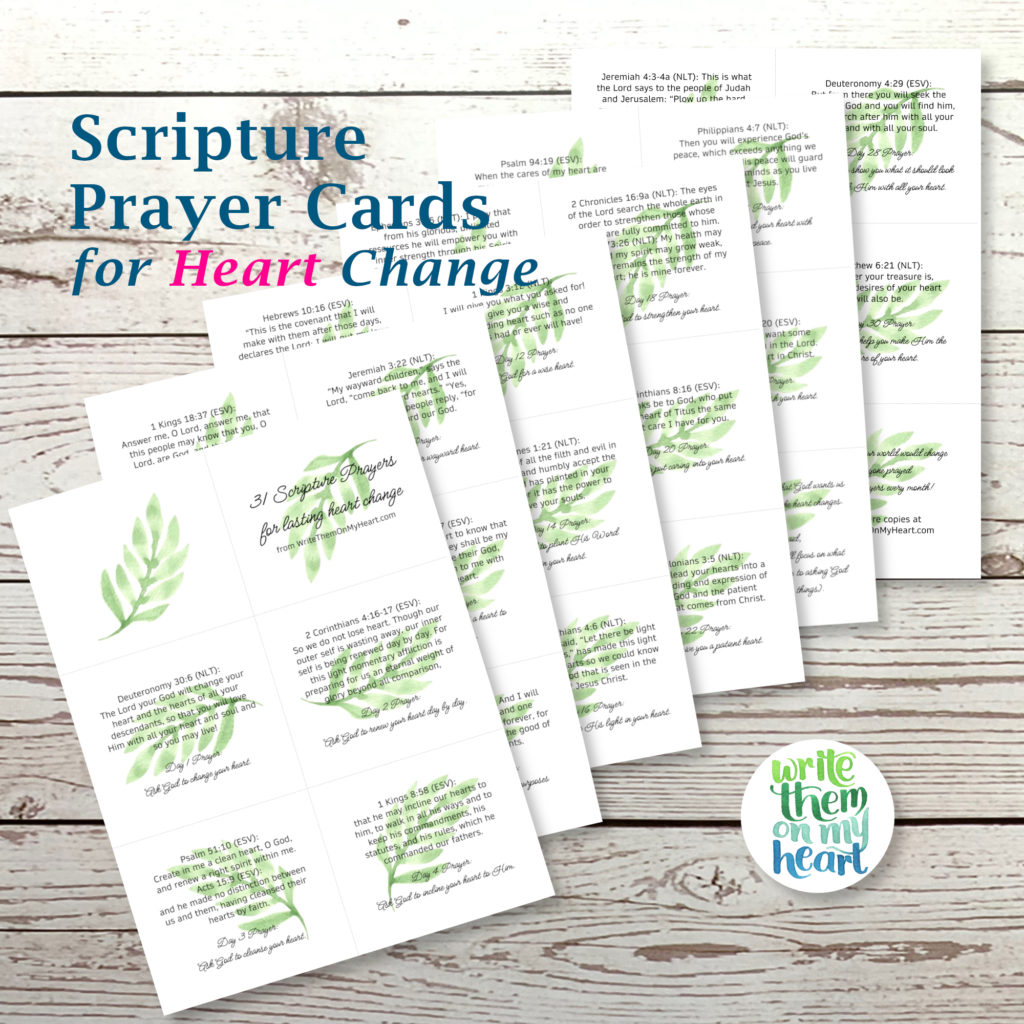 Scripture Prayer Cards for Heart Change