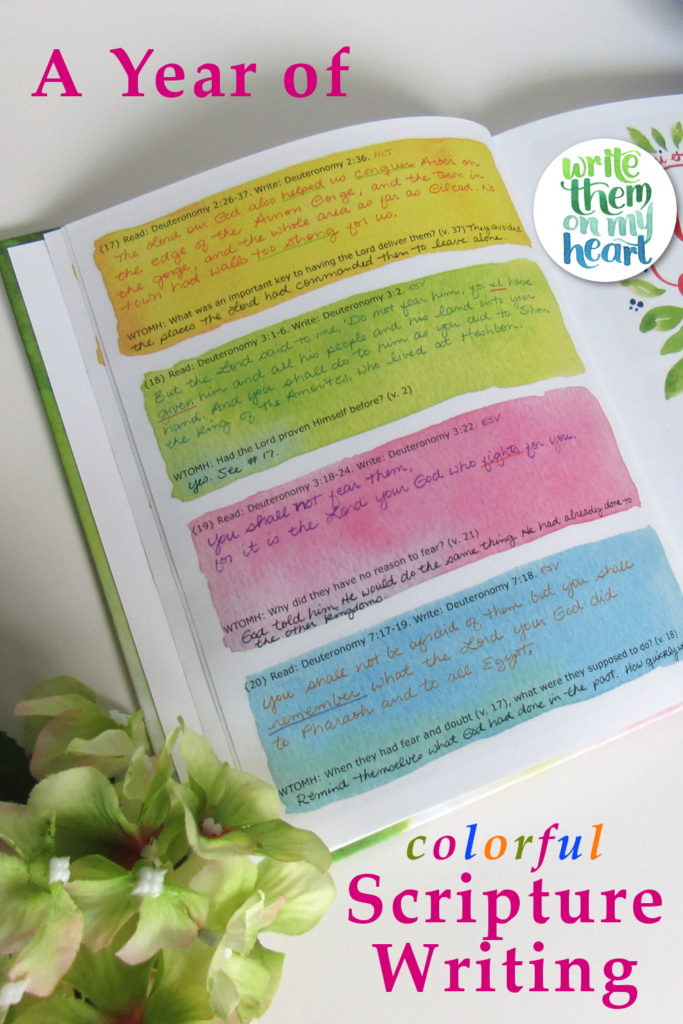 A Year of Colorful Scripture writing