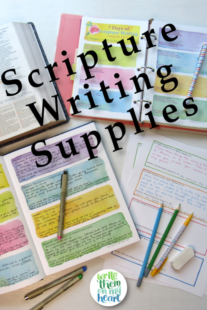 Scripture Writing Supplies