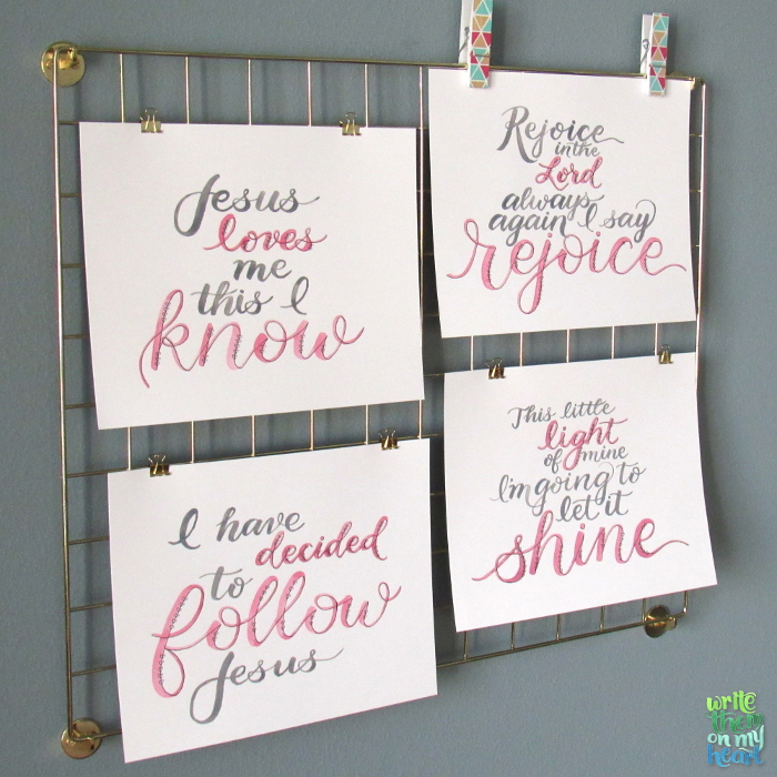Sunday School Songs Scripture Art printables by Write Them On My Heart