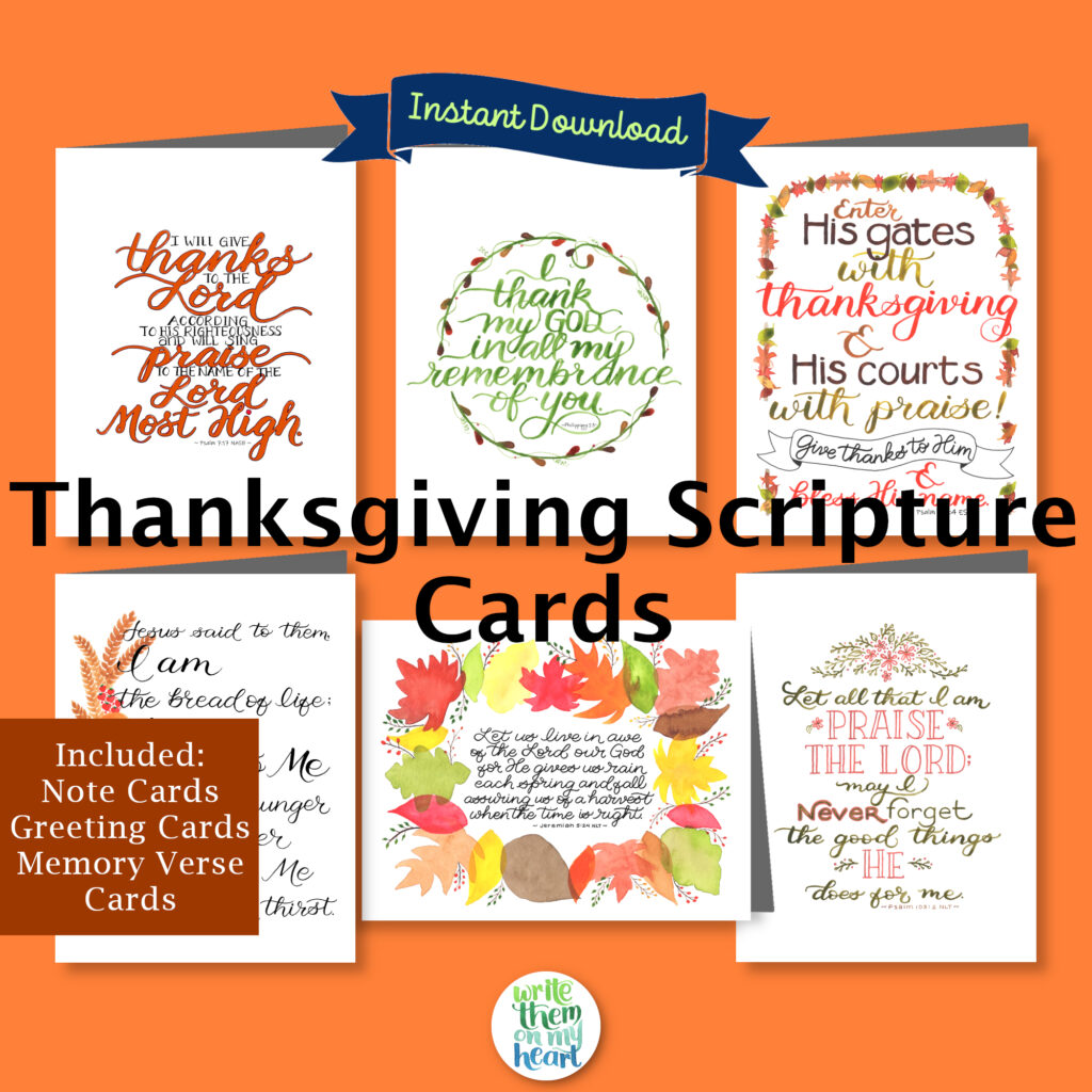 Autumn and Thanksgiving Scripture Cards