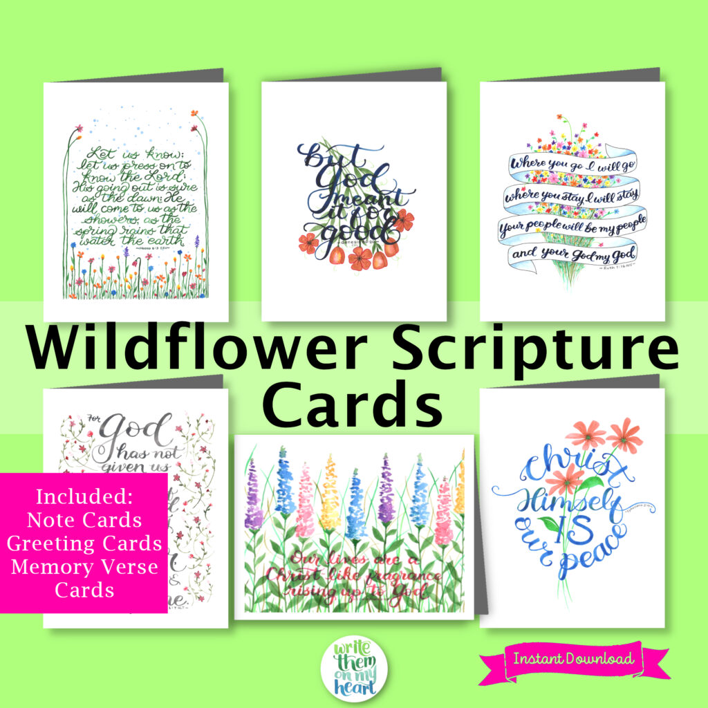 Scripture Art Card Set featuring Wildflowers