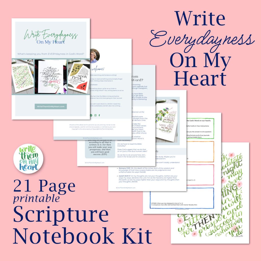 Write EVERYdayness on My Heart - Scripture Notebook Kit