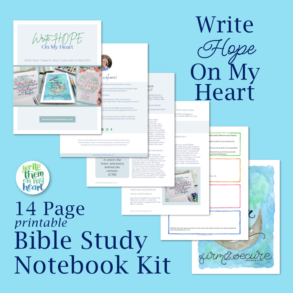 Bible Study Notebook Kit - Write Hope On My Heart