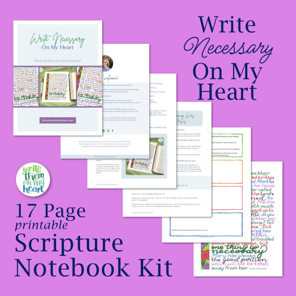 Write Necessary On My Heart Scripture Notebook Kit